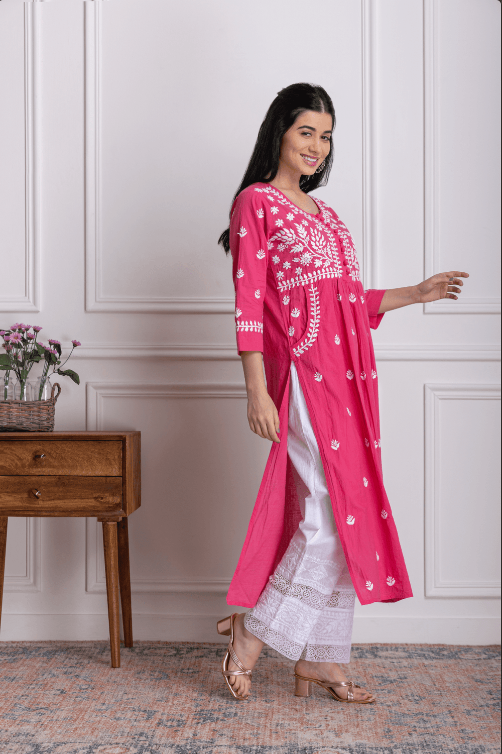 Kurti for Women With Pocket - Pink
