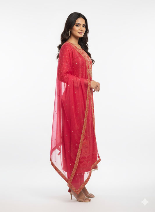 The Rose Red Embroidered Salwar Kameez Suit