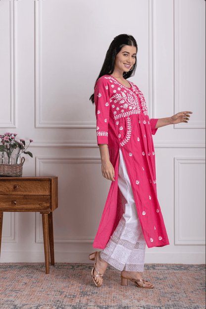 Kurti for Women With Pocket - Pink