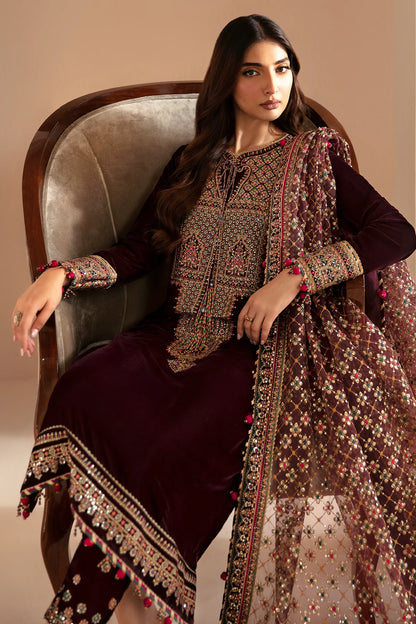 Liba Embroidered Velvet Formal