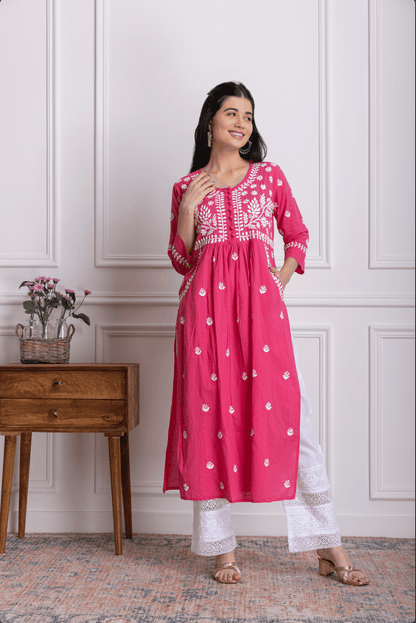Kurti for Women With Pocket - Pink